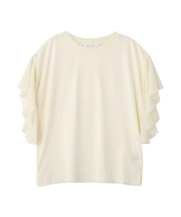 AMERICAN HOLIC 【WEB限定】袖チュールサイドスリットプルオーバー Ivory