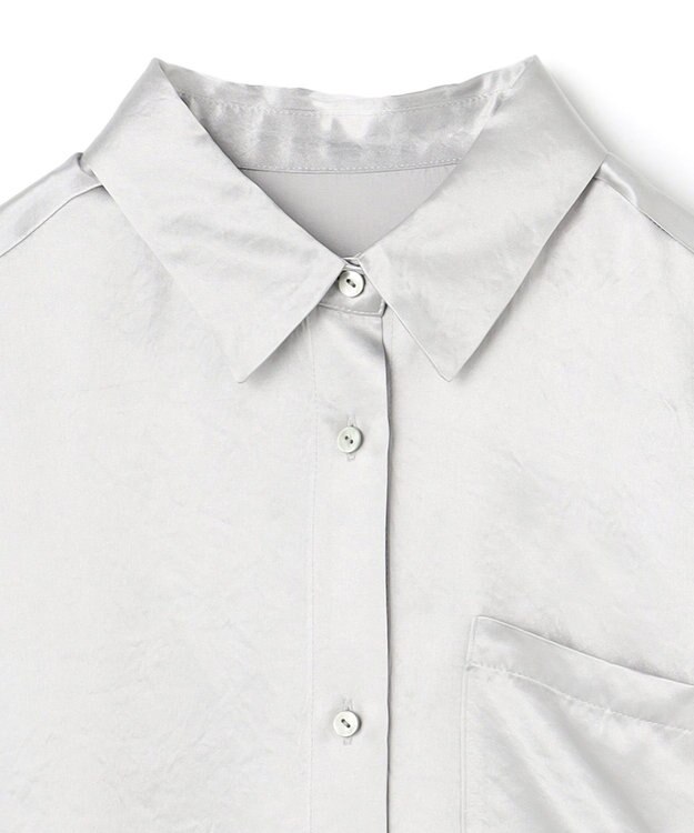 uncrave アセテートヴィンテージサテン ミドルシャツ シルバー