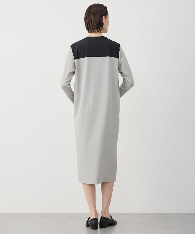 ICB L クリアレーヨンストレッチ ニットワンピース オリーブグレー