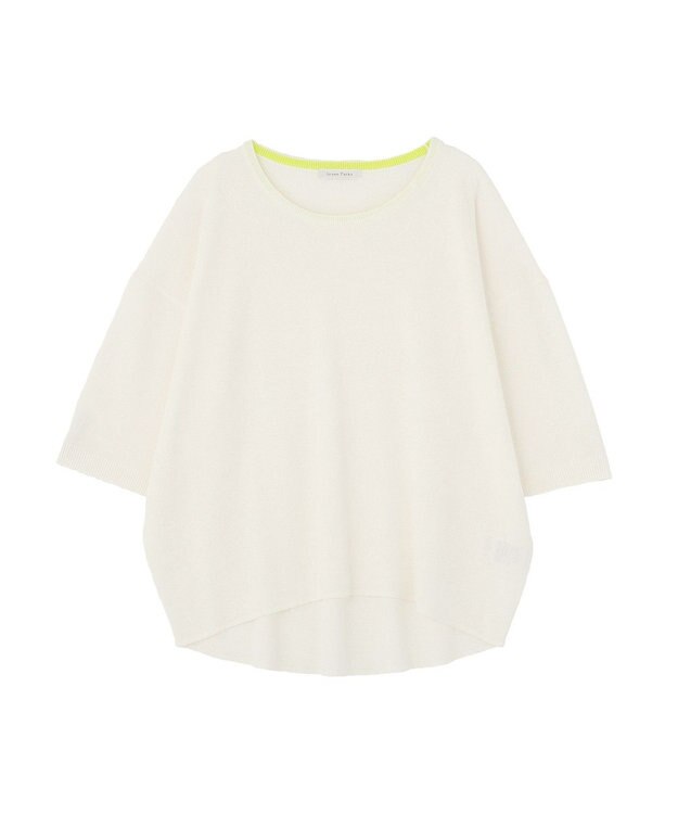 Green Parks 七分袖機能ニットプルオーバー Off White