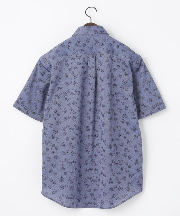 JOSEPH ABBOUD 【吸水速乾】シャンブレープリントジャージシャツ ネイビー系7