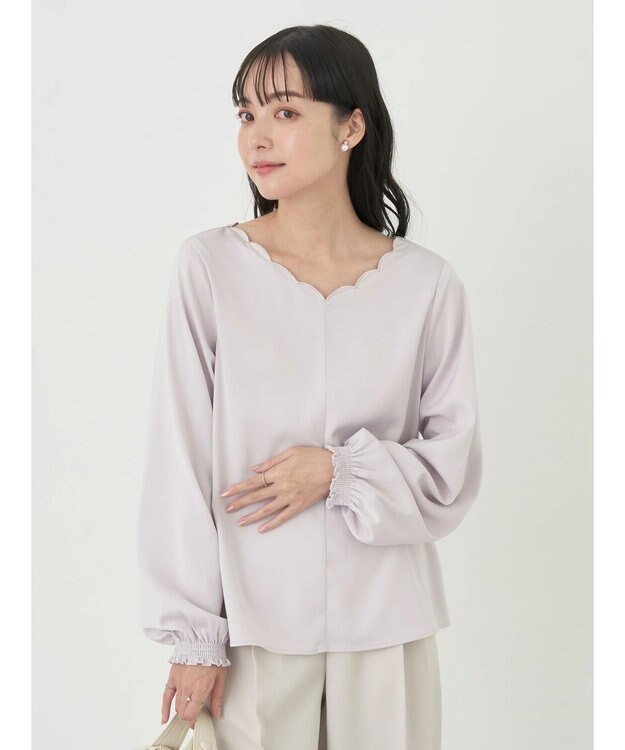 earth music&ecology スカラップブラウス Pink