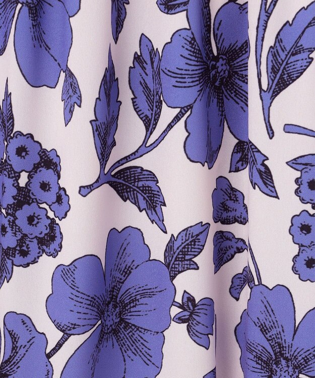 GRACE CONTINENTAL フラワープリントティアードワンピース ブルー