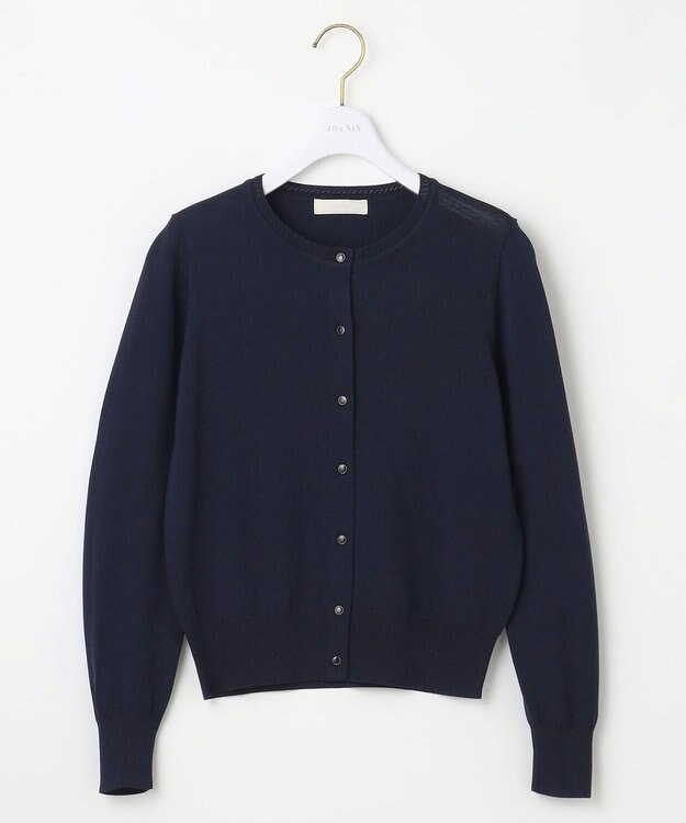 ANY SIS 【接触冷感 / UVケア】ベーシッククールタッチ カーディガン ネイビー