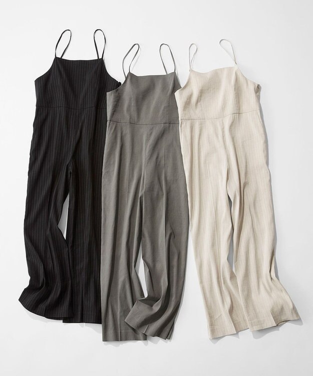 23区 S 【CLASSY.6月号掲載/洗える】リネンレーヨンストレッチ サロペット ブラック系