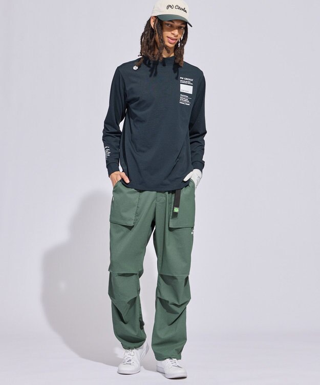 PW CIRCULUS 【MEN】ベーシックロングスリーブモックネック ゴルフ ブラック系