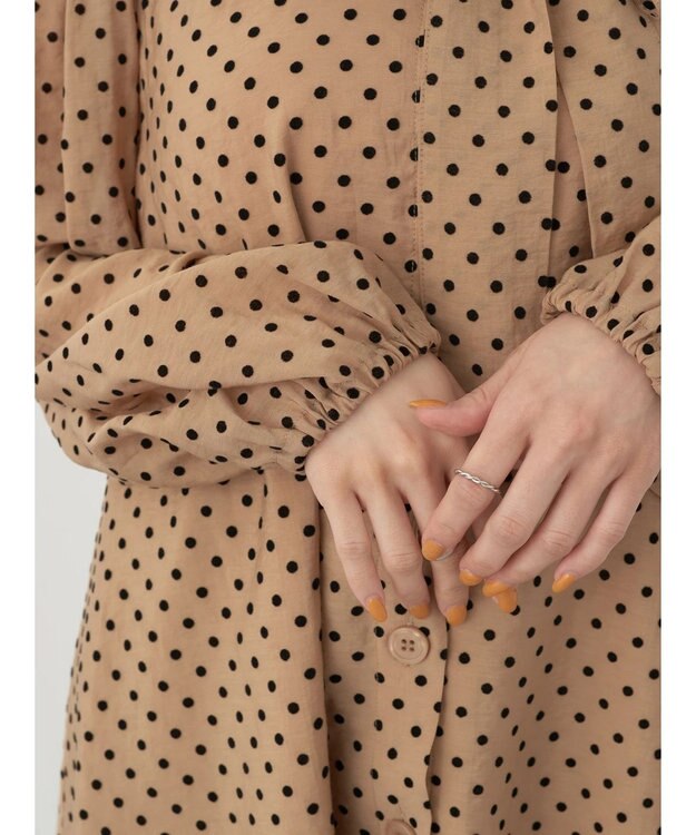 earth music&ecology ドットチュニック丈リボン付きワンピース Dot