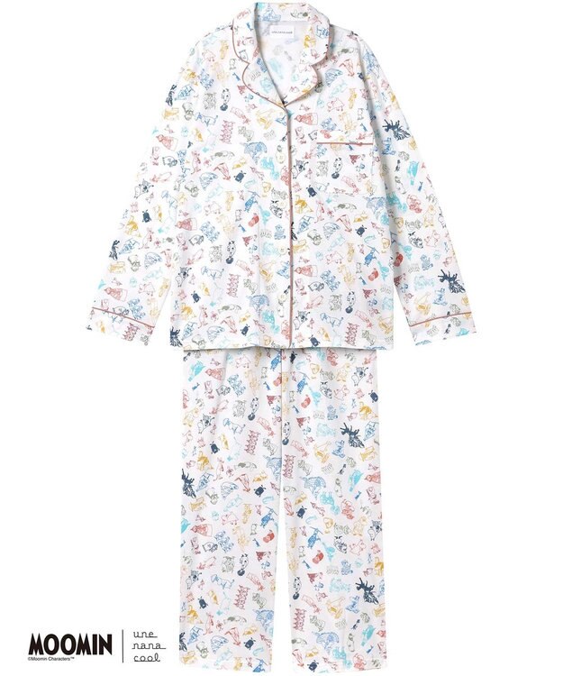 une nana cool 【ムーミン】【綿100%】 MOOMIN * une nana cool  開襟パジャマ GY