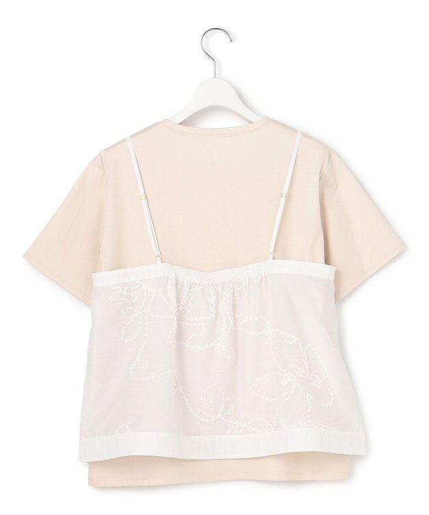 23区 【先行予約】シアーエンブロイダリー キャミソール コンビ Tシャツ ベージュ系