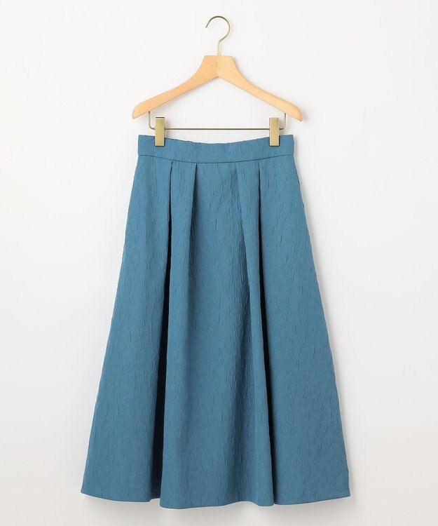 組曲 【WEB限定カラーあり】フラワーラメジャカード フレアスカート ブルー系