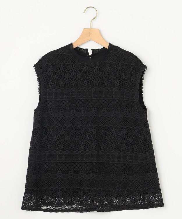 組曲 ラッセルレース ブラウス ブラック系