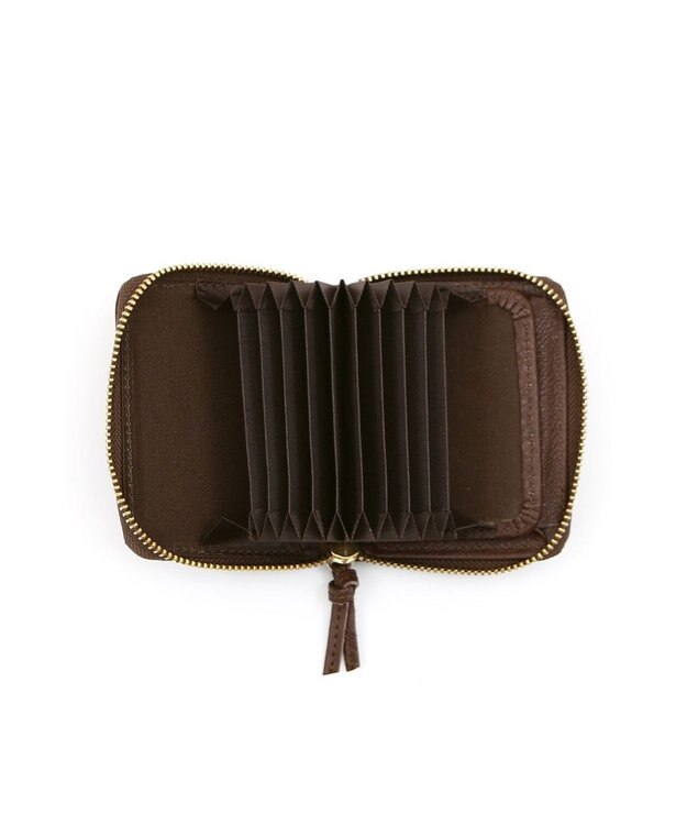 UNBILLION ペルケ perche / イタリアンレザー・ジャバラカードウォレット チョコ