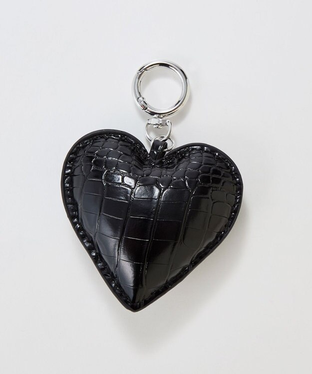 Phoebe ハートレザーバッグチャーム　ブラック ブラック