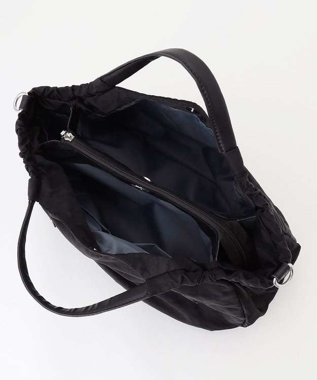 Y'SACCS 【Y’SACCS vous et】サイドギャザー2WAYトート Mサイズ ブラック