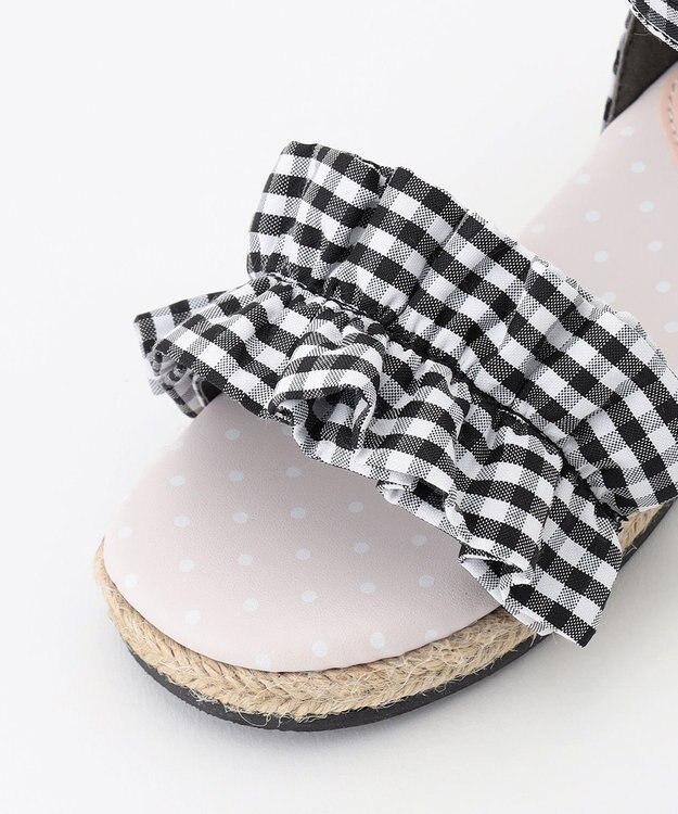 ANY KIDS フリル サンダル ギンガムチェック