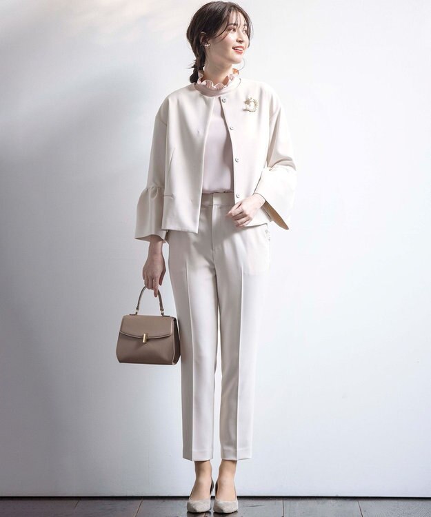 組曲 S 【KUMIKYOKU NAVY】コンフォータブルドレープ ジャケット サンドベージュ系