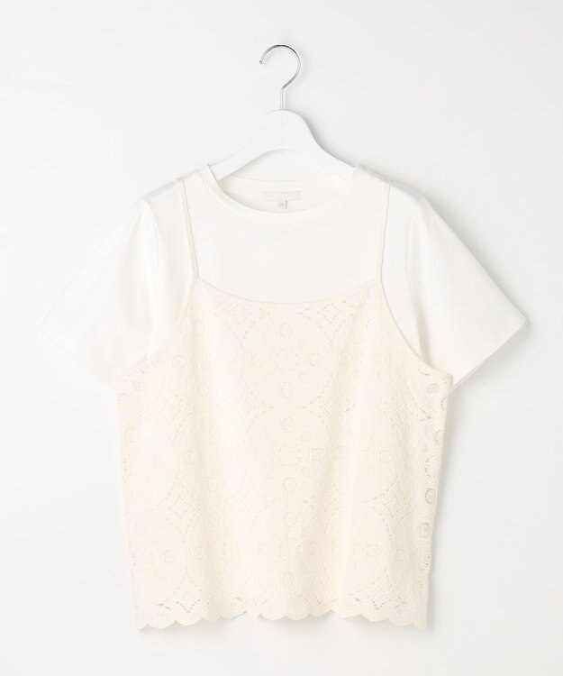 自由区 レースコンビ Tシャツ オフ×オフ