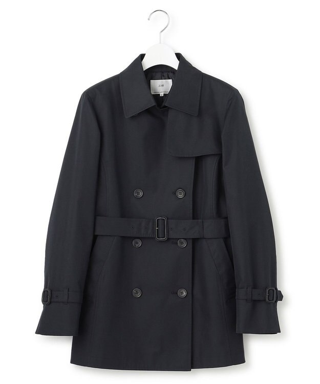 23区 コットンポリエステルギャバジン ショート トレンチコート ネイビー系