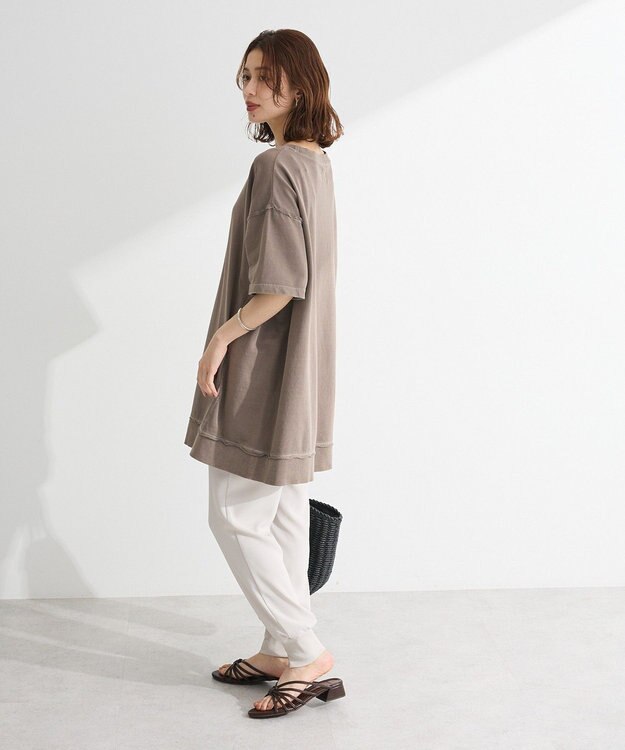 Green Parks ピグメント裏毛切りっぱなしチュニック Brown