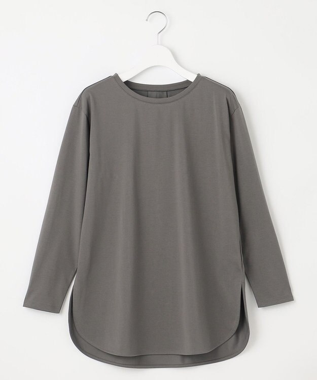 J.PRESS LADIES 【吸水速乾】プレーティングジャージー シャツテール カットソー グレー系