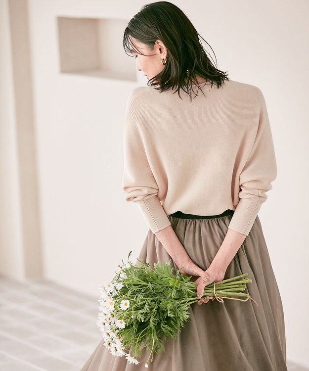 23区 【洗える】ウールブレンド ドルマン ニット ピンク系