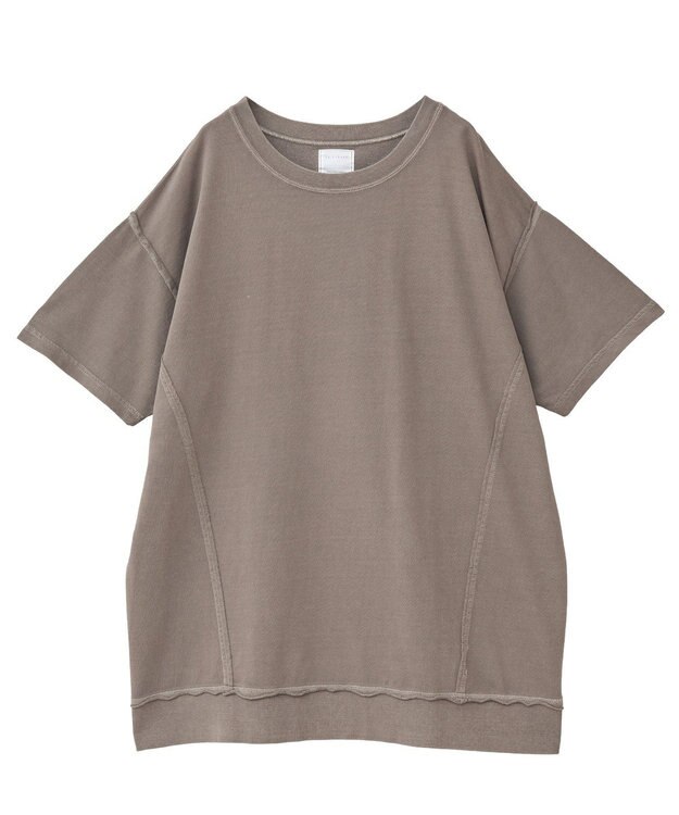 Green Parks ピグメント裏毛切りっぱなしチュニック Brown