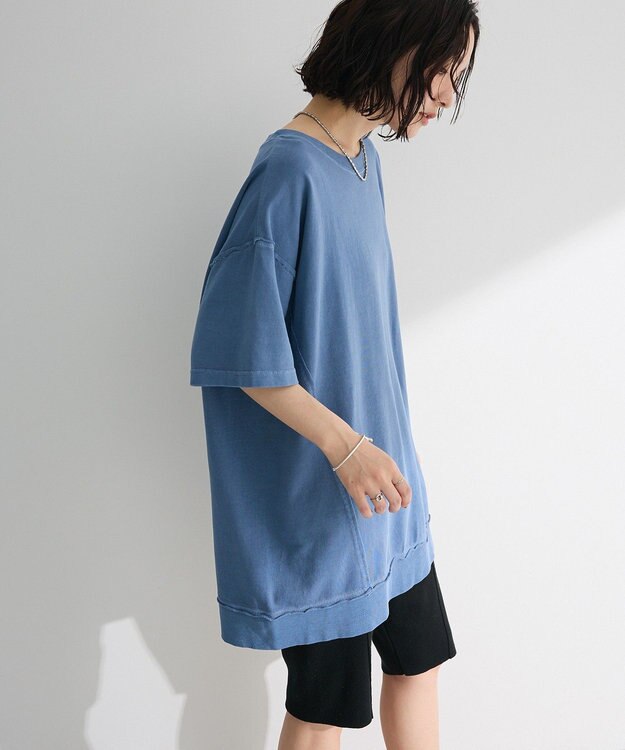 Green Parks ピグメント裏毛切りっぱなしチュニック Brown