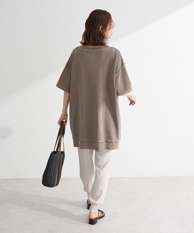 Green Parks ピグメント裏毛切りっぱなしチュニック Brown