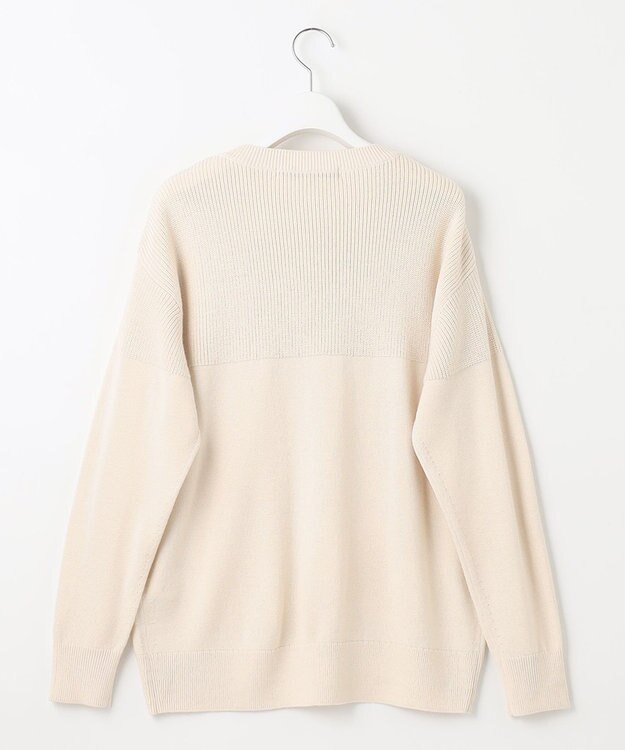 自由区 【洗える】ウールミックス フレンチマリン風ニット アイボリー系