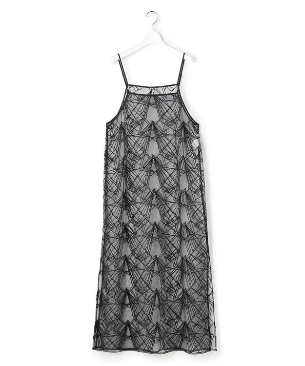 23区 【先行予約】刺繍レース キャミソールワンピース ブラック系