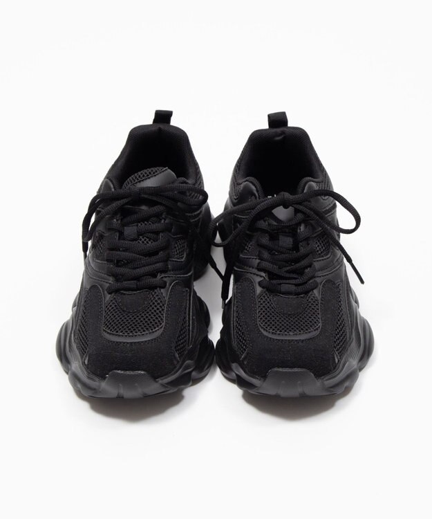 WEGO メッシュコンビ厚底スニーカー ブラック