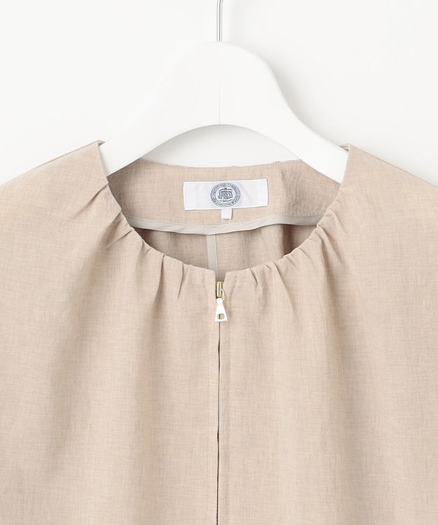 J.PRESS LADIES S 【洗える・接触冷感・防シワ・吸水速乾】BREEZE COOL  ノーカラー ブルゾン ベージュ系