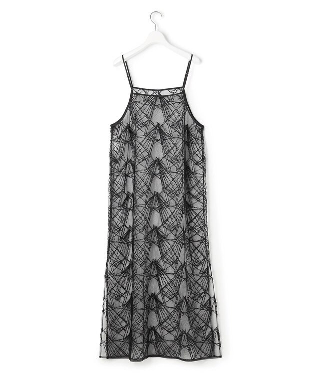 23区 【先行予約】刺繍レース キャミソールワンピース ブラック系