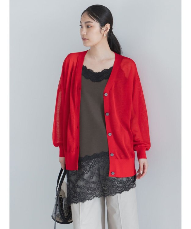 Te chichi 14GミドルVネックカーディガン《2026 SUMMER LOOK item》 レッド