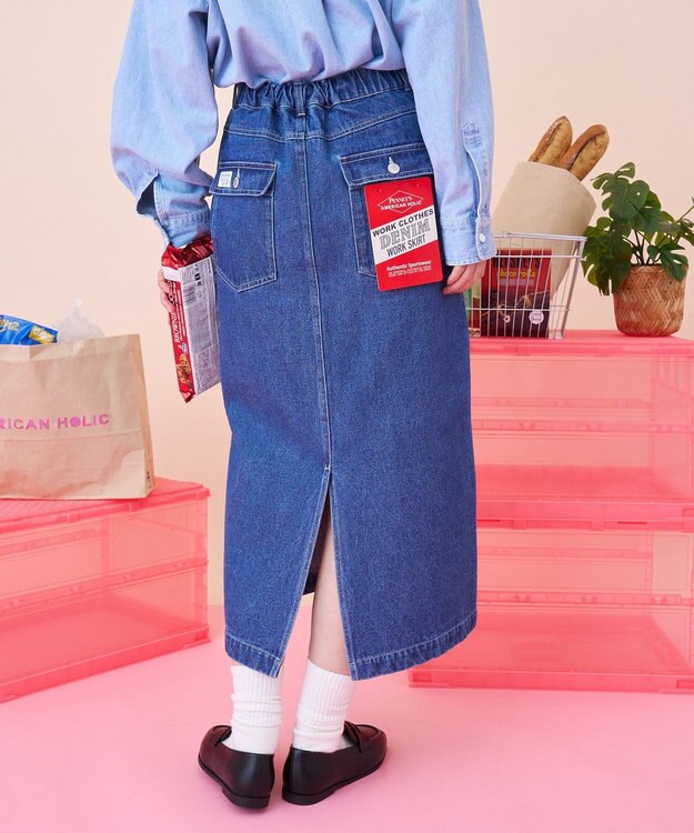 AMERICAN HOLIC 【PENNEY'S】デニムワークスカート Indigo