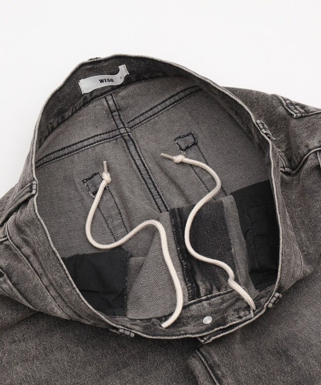 WEGO 【ウエスト調整可】ストレートデニムパンツ グレーその他