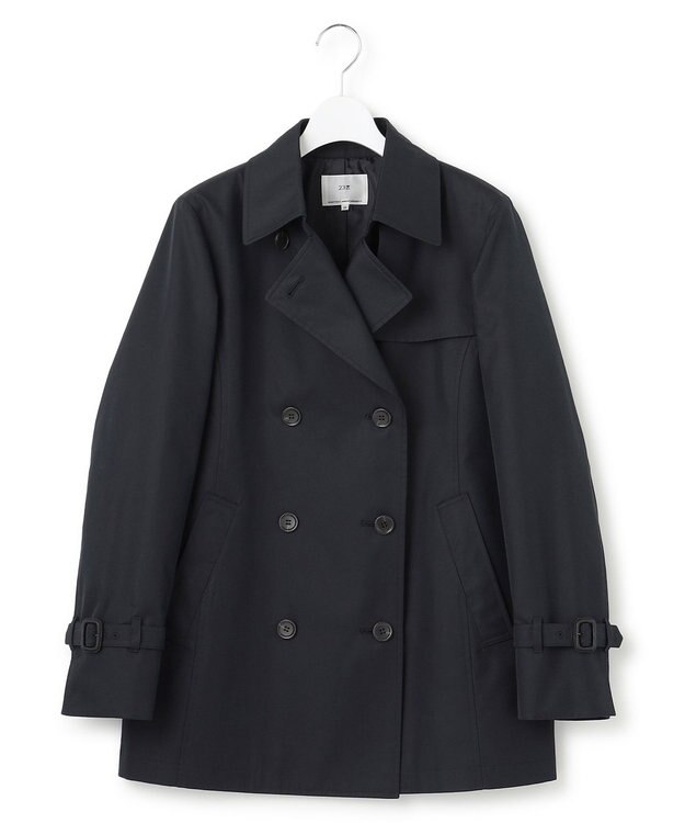 23区 L コットンポリエステルギャバジン ショート トレンチコート ネイビー系