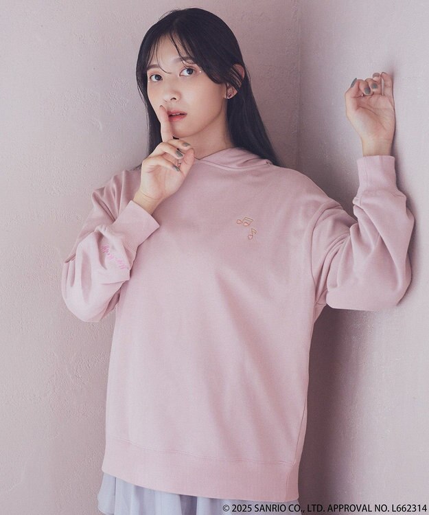 earth music&ecology マイメロディ＆クロミ／ｅａｒｔｈ　耳付きフーディー Pink