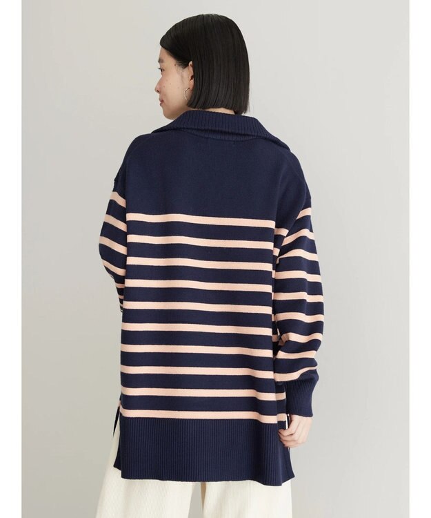 AMERICAN HOLIC バイパチ衿付きニットチュニック Navy