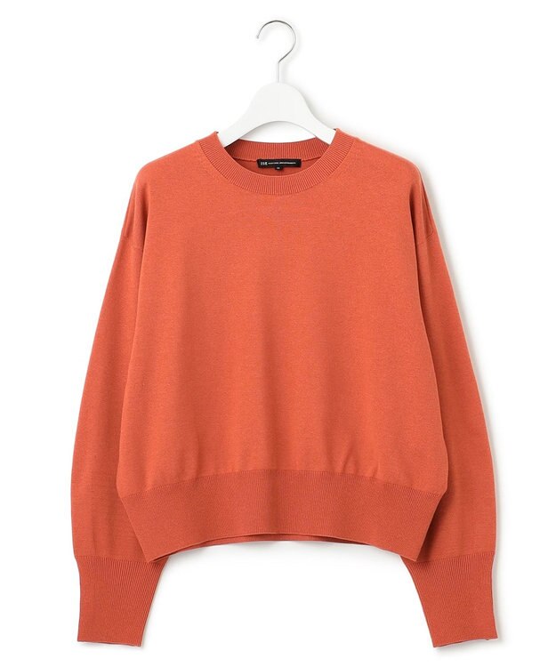 23区 【洗える】ウールコットンストレッチ ニット オレンジ系