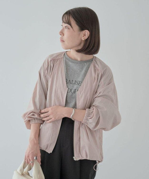 Green Parks Ｖネックドロストライトブルゾン Pink