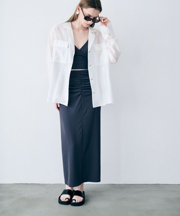 uncrave 【DAWN×uncrave】LOOSE STRAIGHT SKIRT グレー