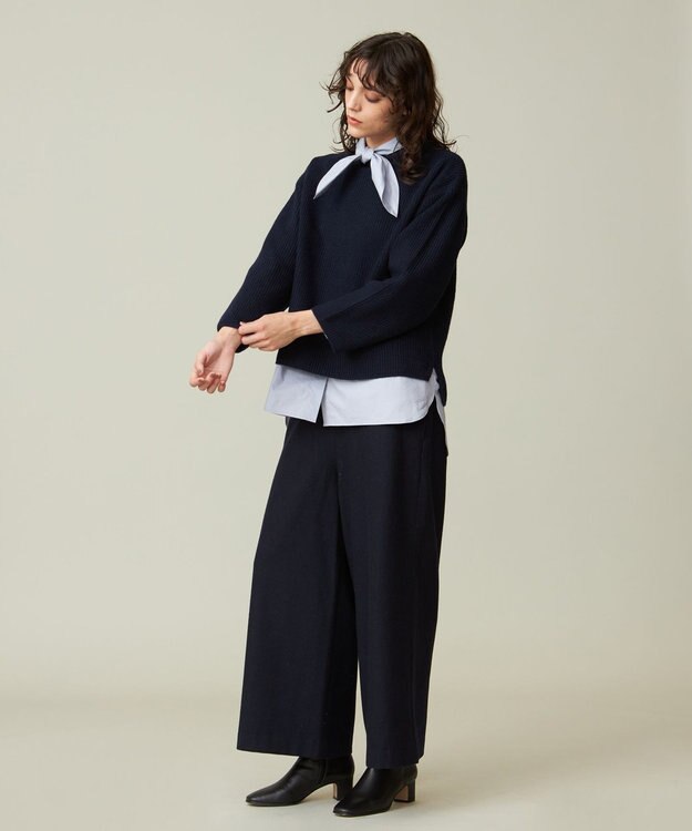 J.PRESS YORK STREET 【WOMEN】ワイドパンツ ネイビー系