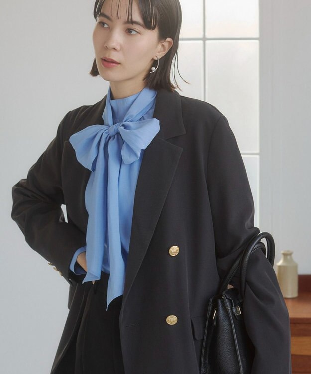 WEGO 【ANGIE VINTAGE/S/Mサイズ展開 / オケージョン対応 / セレモニー対応】ゴールドボタン テーラードジャケット / 金ボタン ダブル ブレザー ダークグレー