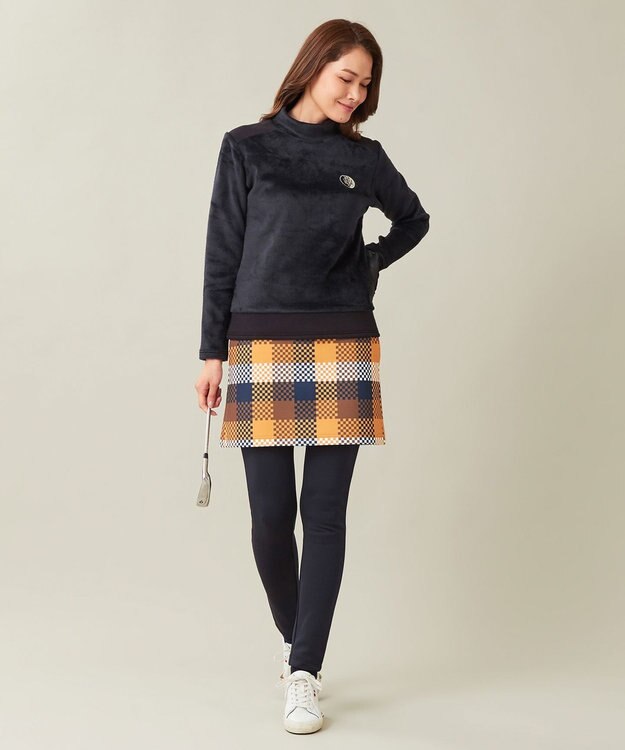 23区GOLF 【WOMEN】【吸湿発熱・ストレッチ】ストレッチ裏フリース レギパン ネイビー系