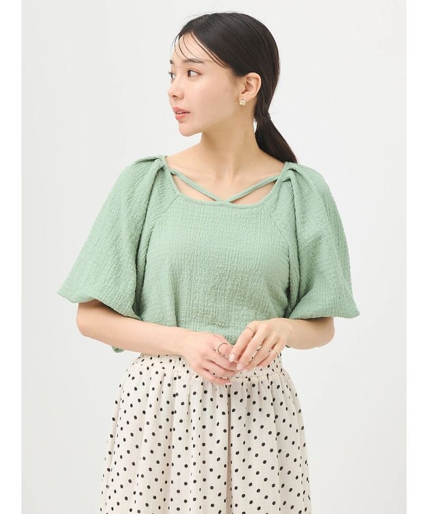 earth music&ecology バルーンスリーブプルオーバー Mint