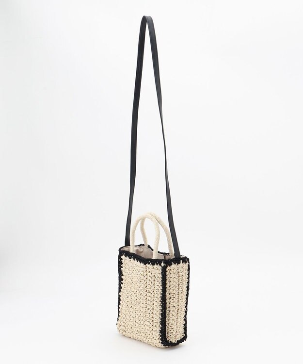 ANY SIS バイカラーミニカゴショルダー バッグ ナチュラル×ブラック