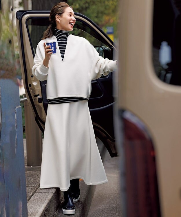 UNFILO 【新色登場】BEAUTY FORM JERSEY セミフレアスカート オフ