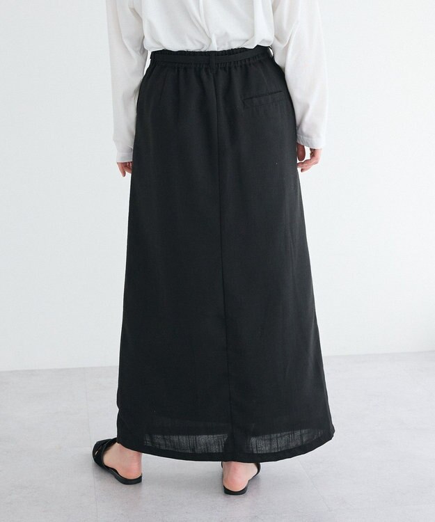 CRAFT STANDARD BOUTIQUE リネンライクラップ風スカート Black