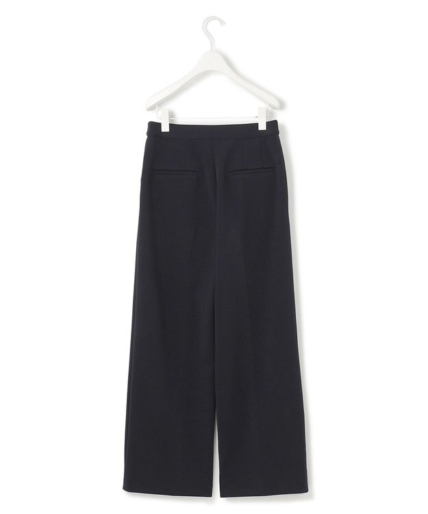 ICB L 【洗える】ミリオーネダンボールニット ワイドストレートパンツ ネイビー系